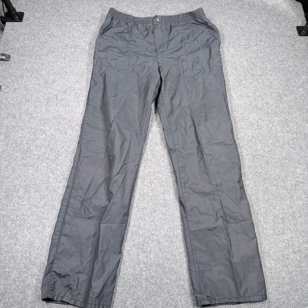 Vintage Adidas Trefoil Track Pants Mens Medium Black Made in USA Windbreaker